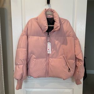 ZCSIA Women's Medium Full Zipper Oversized Baggy Puffer Short Jacket Coat